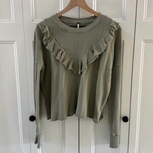 Free People Ohh La Ruffle Sweatshirt